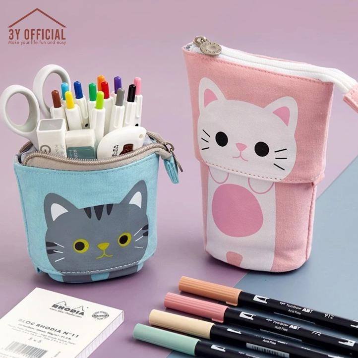 

3Y kotak pencil model tarik panjang pendek pencil case lucu imut