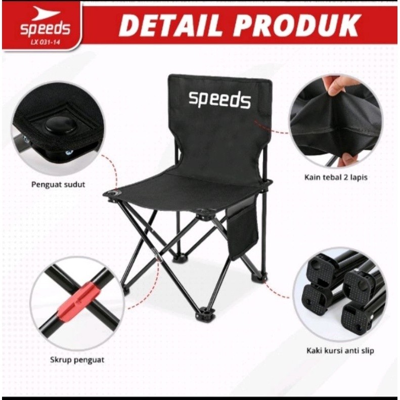 BEST SELLER Kursi lipat speeds/kursi lipat outdoor/kursi portabel Hitam/Biru/Cream