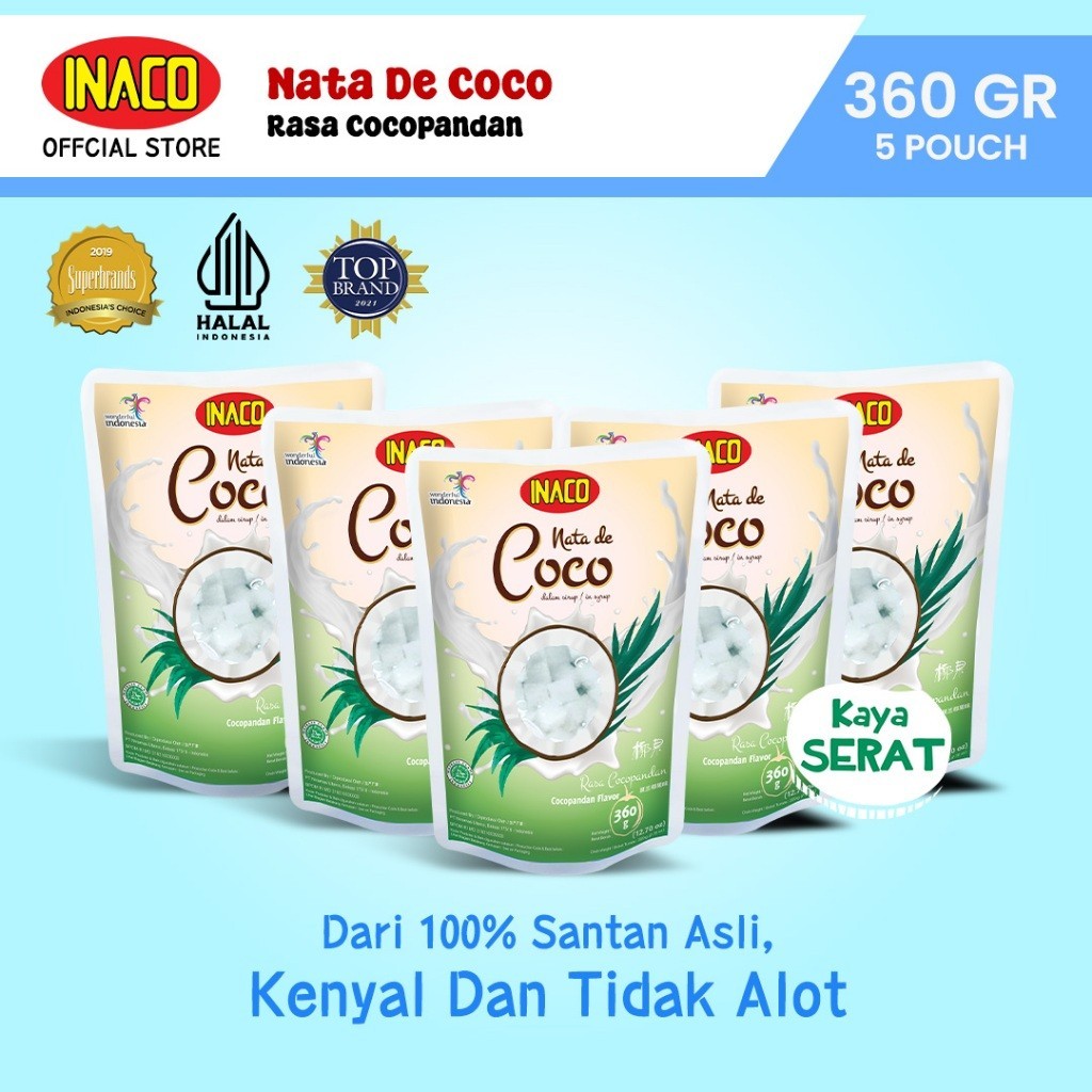 

INACO Nata De Coco Cocopandan Pouch 360gr - 5pcs