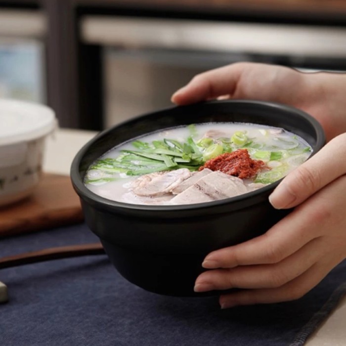 Saint James Cook Bowl Black Mangkuk Keramik Dolsot Bibimbap Soup Korea