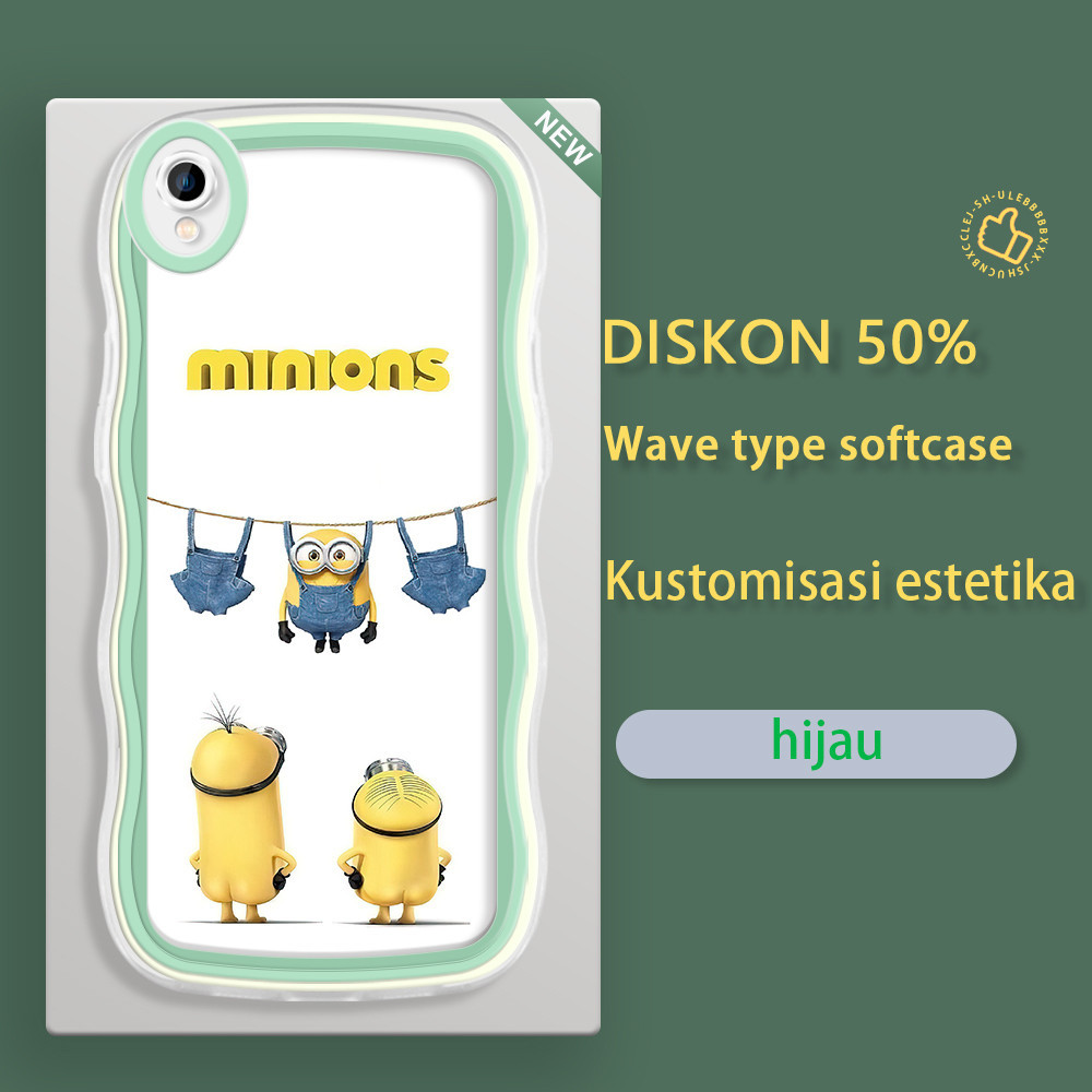 OPPO A37 A38 A37F A53 2020 A52 A54 2021 A55 A57 2022 A59  Casing Ponsel  Pola Lucu minions  warna-wa