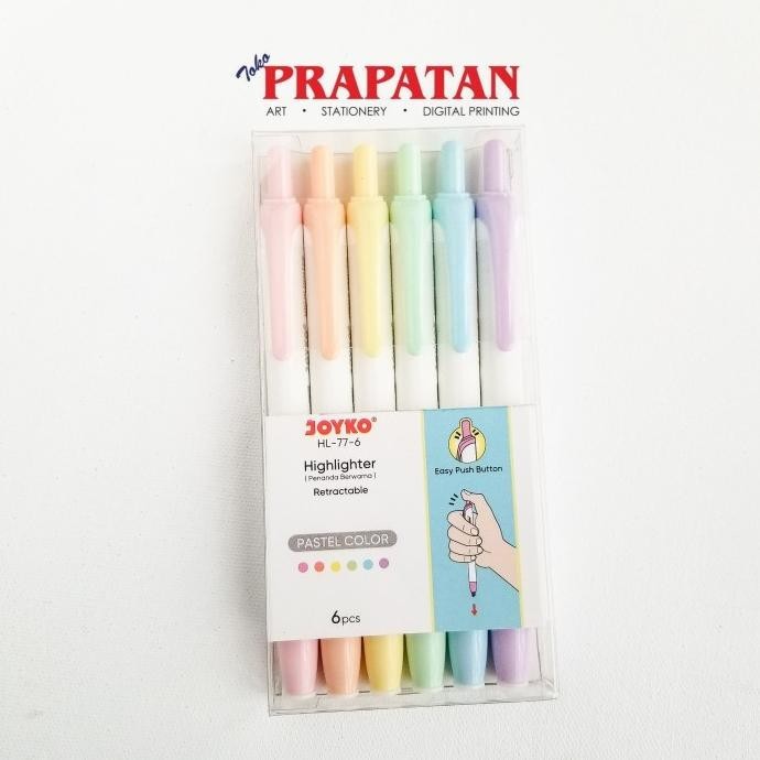 

Joyko Highlighter Penanda Warna HL-77-6 Pastel Color