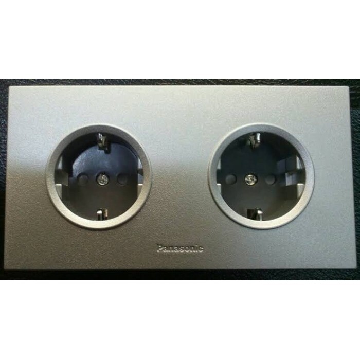 Stop Kontak + Stop Kontak Panasonic Minimalis Silver