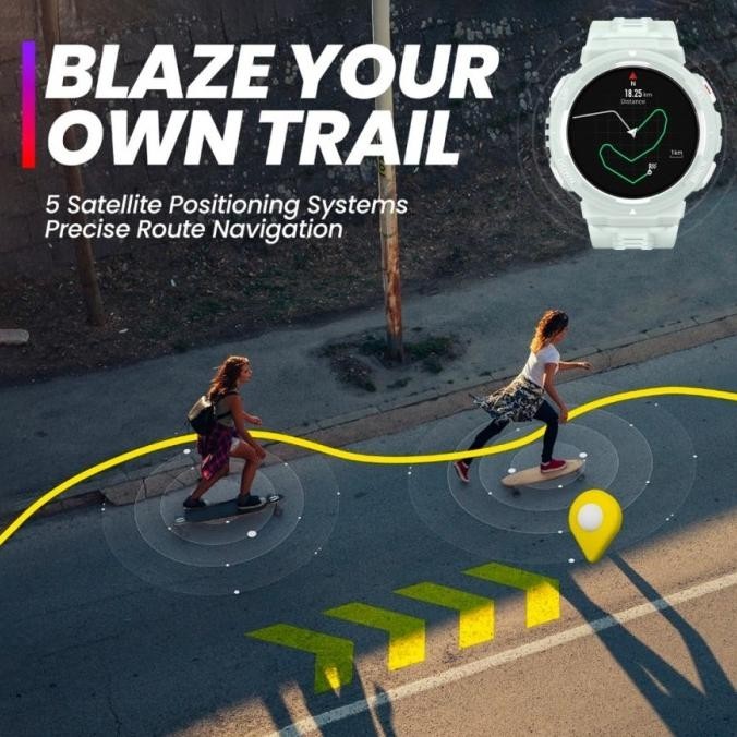 Amazfit Active Edge Smartwatch | 10 ATM | 5 GPS| Stylish Rugged Design