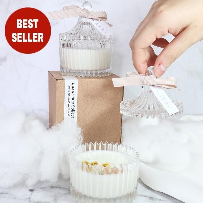 Crystal Jar Premium Scented Candle/Lilin Aromaterapi Souvenir Wedding