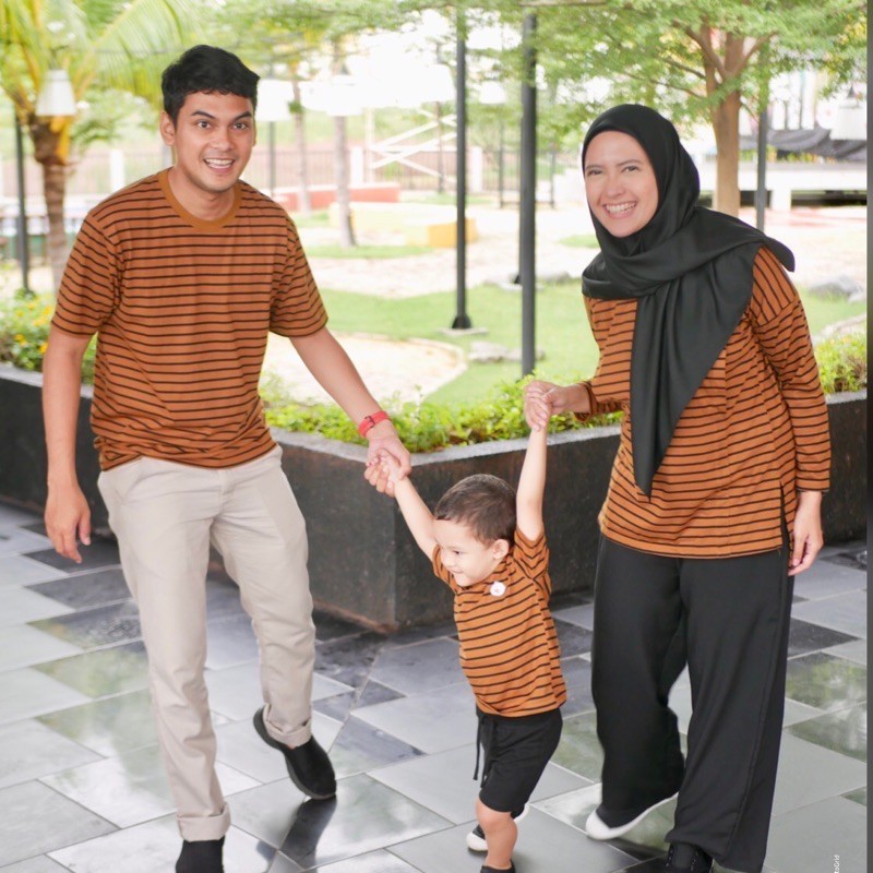 [Bahan halus dan Nyaman] Family stripe series / baju couple keluarga / kaos couple / kaos busui