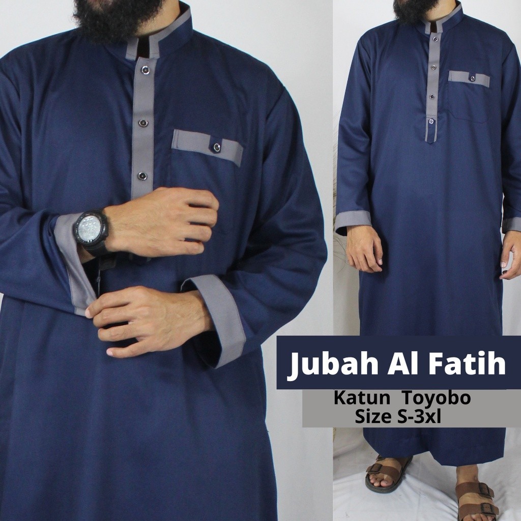 [Bahan halus dan Nyaman] Gamis Jubah Pria Baju Koko Ikhwan Lengan Panjang AL FATIH Bahan