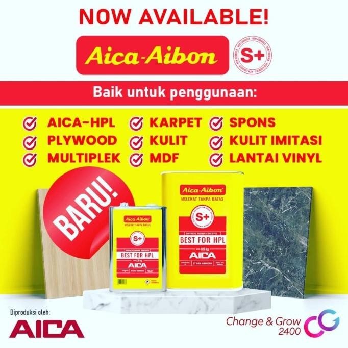 Lem Aica Aibon 7 / 2.5 Kg Lem Hpl Decosheet Karet Kulit Kayu Fox 168