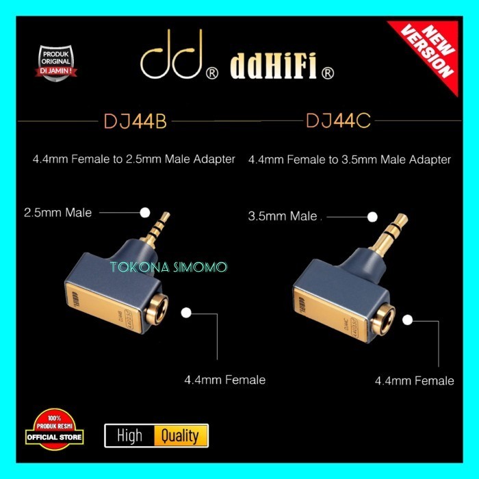 

DD DDHIFI / DD HIFI DJ44B / DJ44C 4.4mm to 2.5mm / 3.5mm Adapter