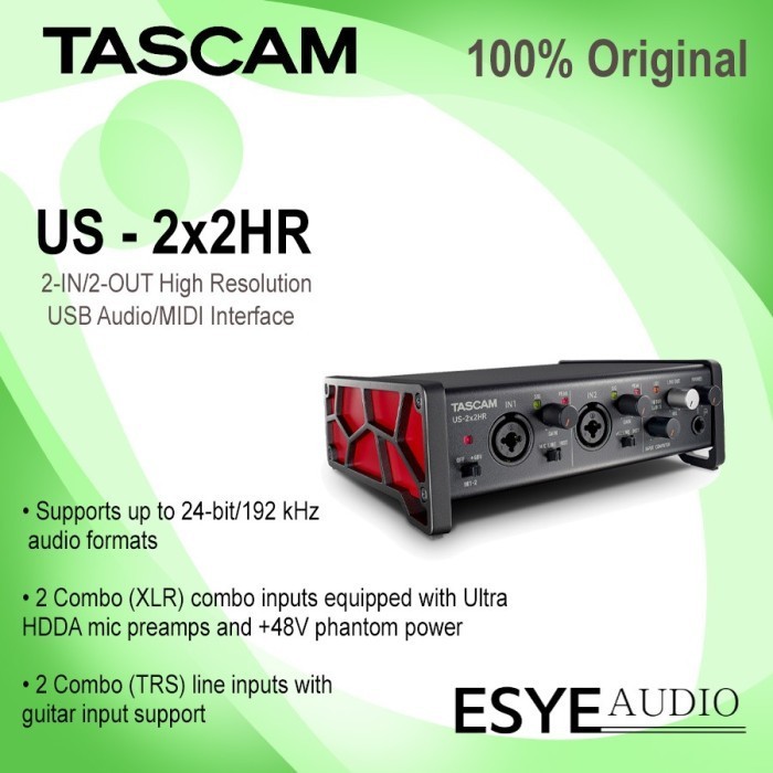 

TASCAM US-2x2HR 2in/2out USB-C Audio Interface