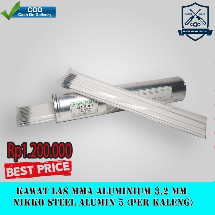 Kawat Las Mma / Stick Aluminium 3.2 Mm Nikko Steel Alumin 5 Per Kaleng