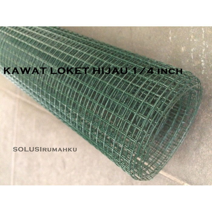 1 Rol Ram Kawat Loket Hijau 1/4" Anti Karat Kotak 0.5 Cm Nyamuk Tikus