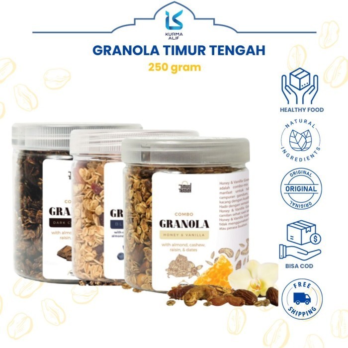 

Terlaris Granola Combo 250 gr Dark Chocolate - Granola Low Calorie TIMUR TENGAH SALE