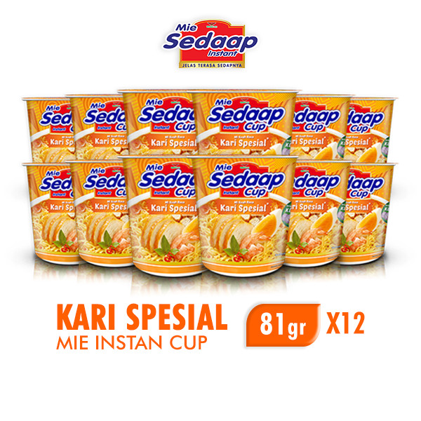 

Sedaap Mie Instan Cup Kari Spesial 81 gr x12