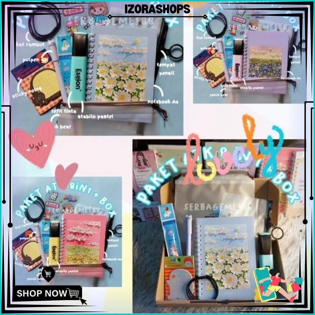 

Serbagemes88 - Paket Alat Tulis 8In1 / Stationery Set Hadiah Lucu / Hampers Kado Gift Box / Alat Tulis Set / Paket Alat Tulis / Sekolah / Stationery Set Fancy / Stationery Set Aesthetic / Kado Unik Untuk Perempuan Dan Laki Laki / Buku Tulis Sale