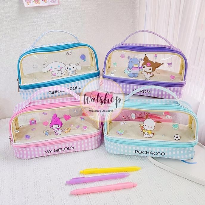 

Tempat Pensil Sanrio Transparan Kuromi Melody Cinnamoroll - Tp005