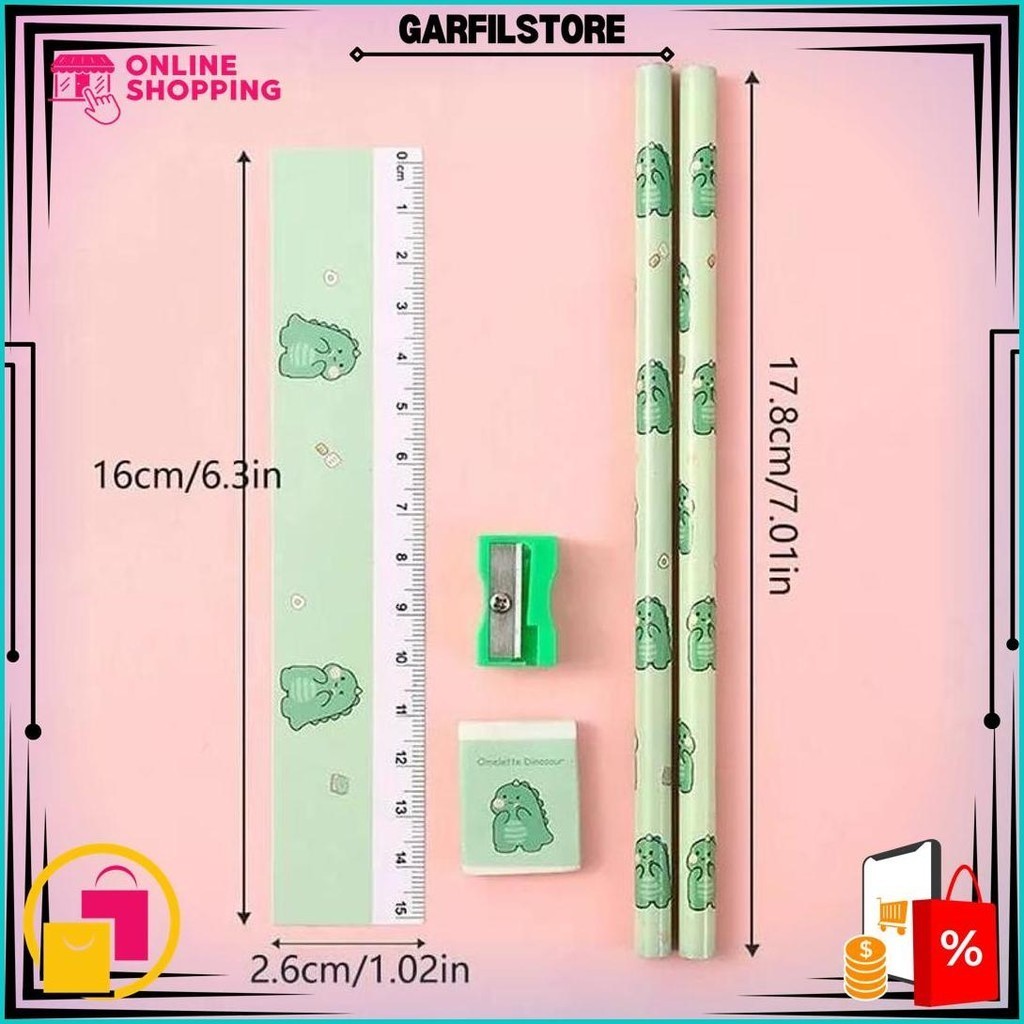 

Paket Alat Tulis 5In1 Set Alat Tulis Anak 5 In 1 / Alat Tulis Set / Penggaris Set Isi 4Pcs Cod