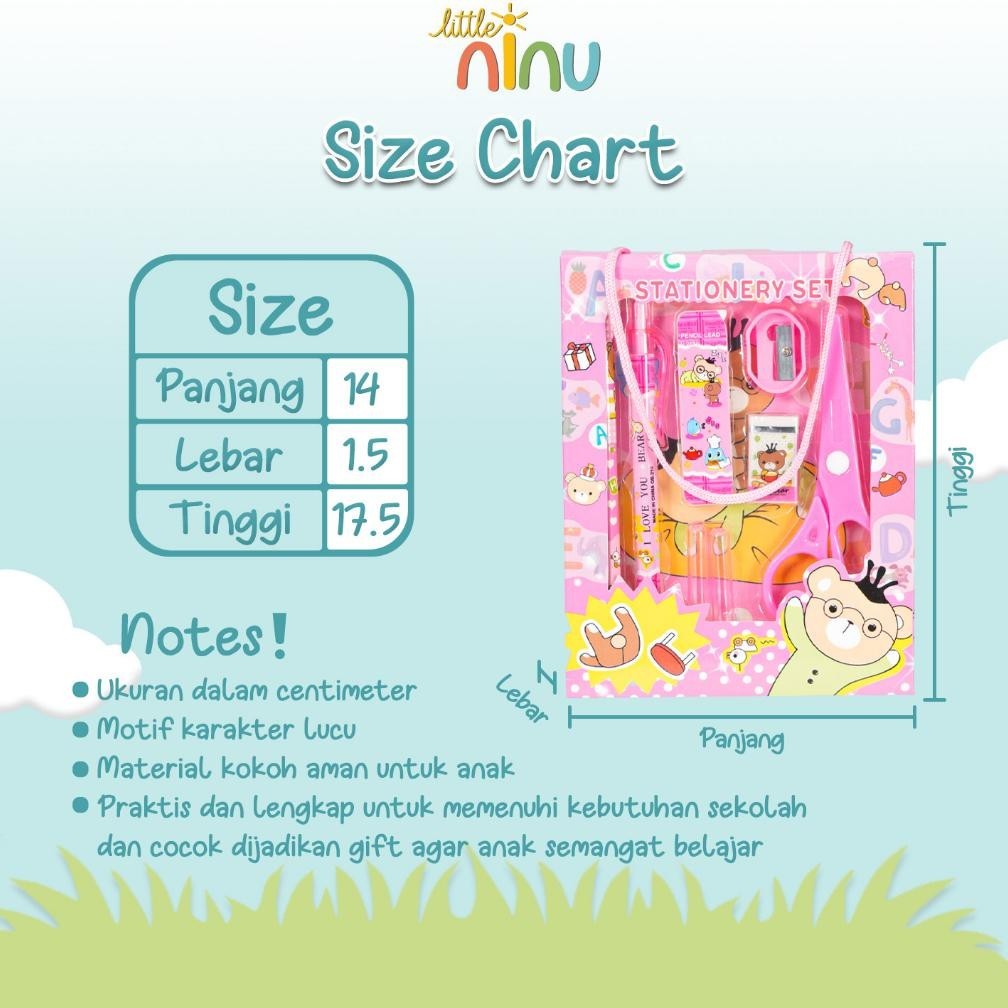 

Little Ninu Stationary Set Paket Alat Tulis Perlengkapan Sekolah Gratis Ongkir