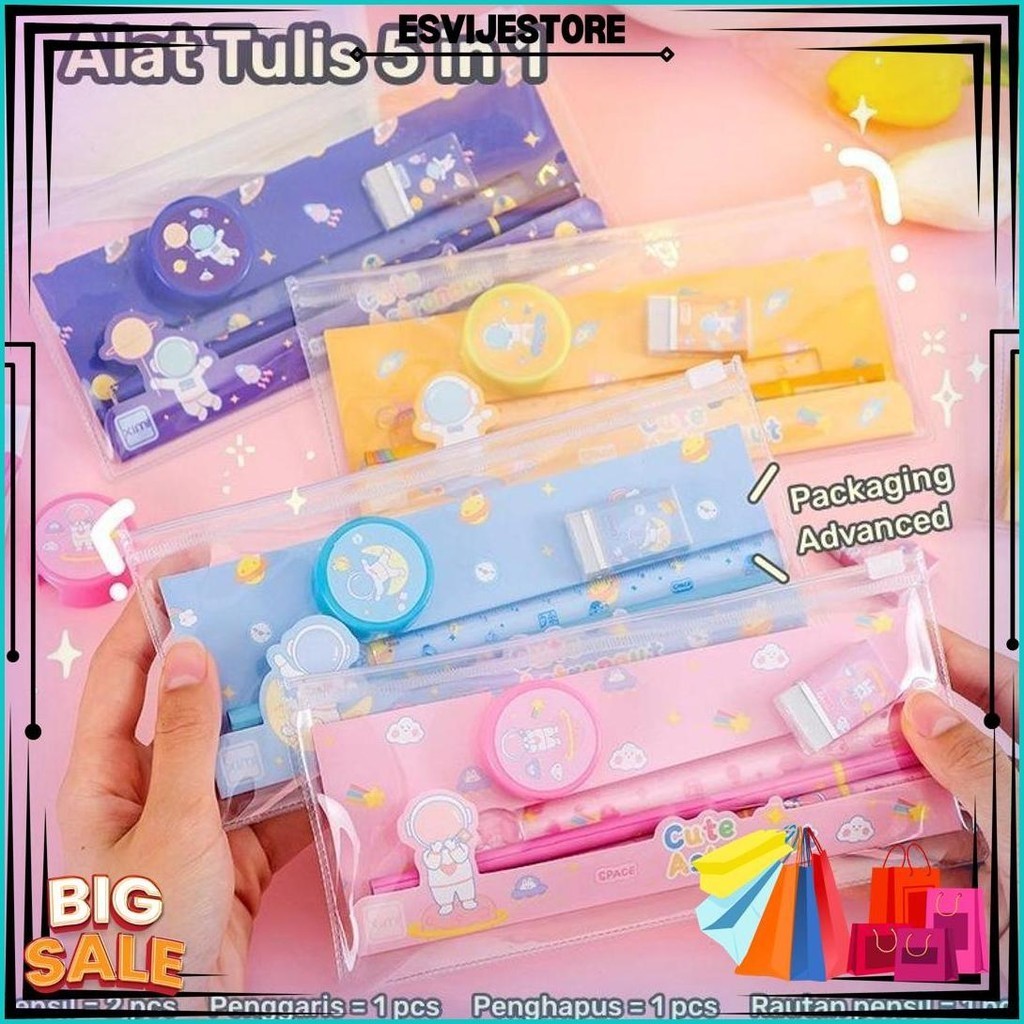 

Alat Tulis Lucu Istimewa Paket Alat Tulis 5 In 1 Pensil Penggaris Penghapus Paket Lengkap Sekolah Kantor Belajar Set Murah Perlengkapan Menulisu Kartun Souvenir Ulang Tahun Kado Anak Birthday Gift Stationery Best Seller