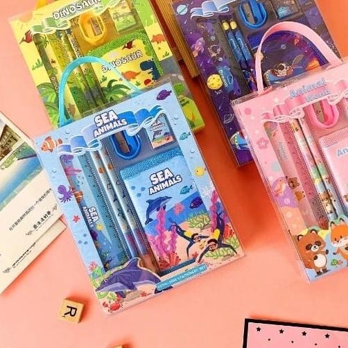 

( Mia ) At001 Set Stationery Anak Alat Tulis 6 In 1 / Paket Alat Tulis Dan Dompet Anak / Pensil Set Alat Tulis Perlengkapan Sekolah / Set Alat Tulis 6In1 Hadiah Souvenir Anak Cod