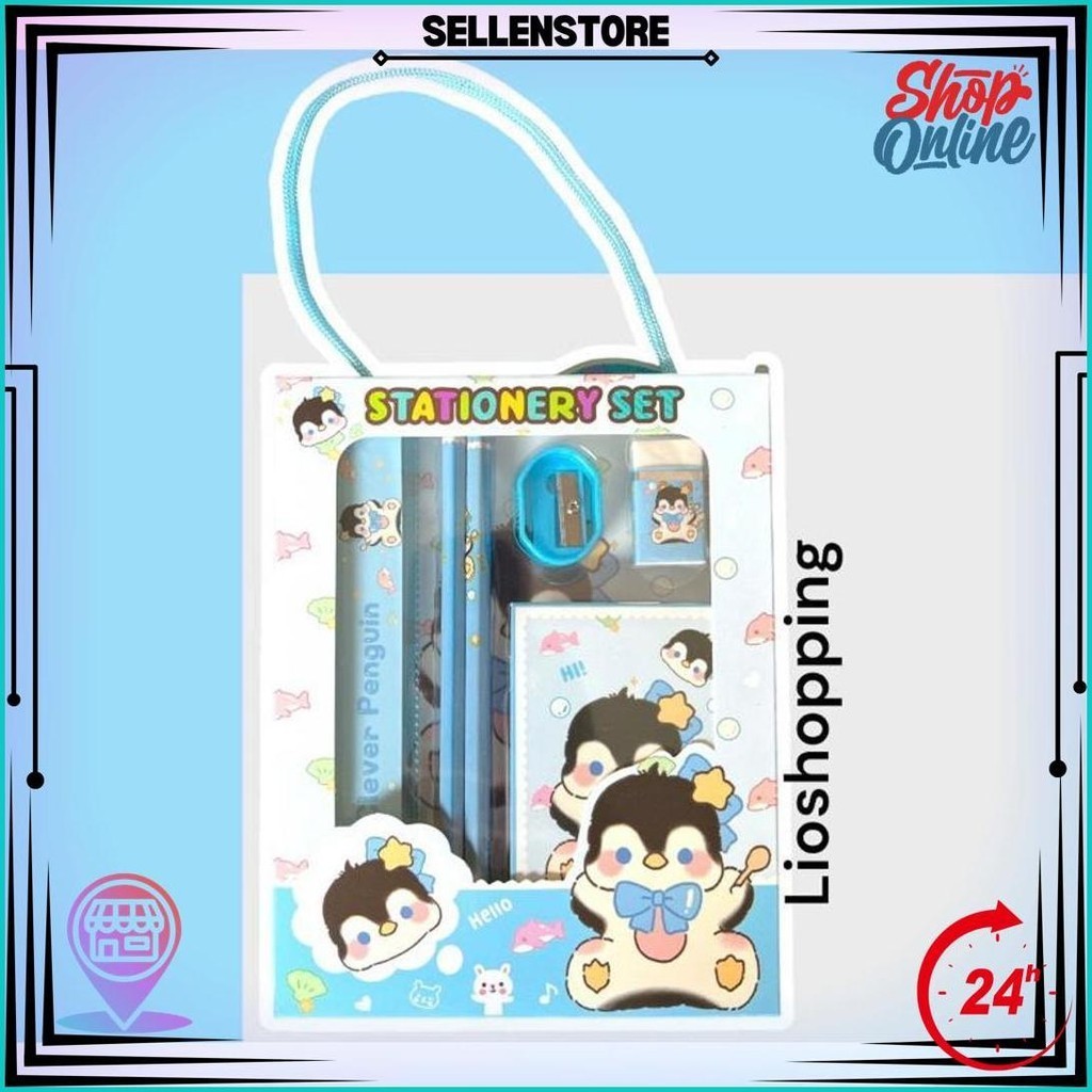 

Set Stationery Paket Alat Tulis 6In1 Korea Lucu Pensil Penggaris Souvenir Hampers Anak Gratis Ongkir