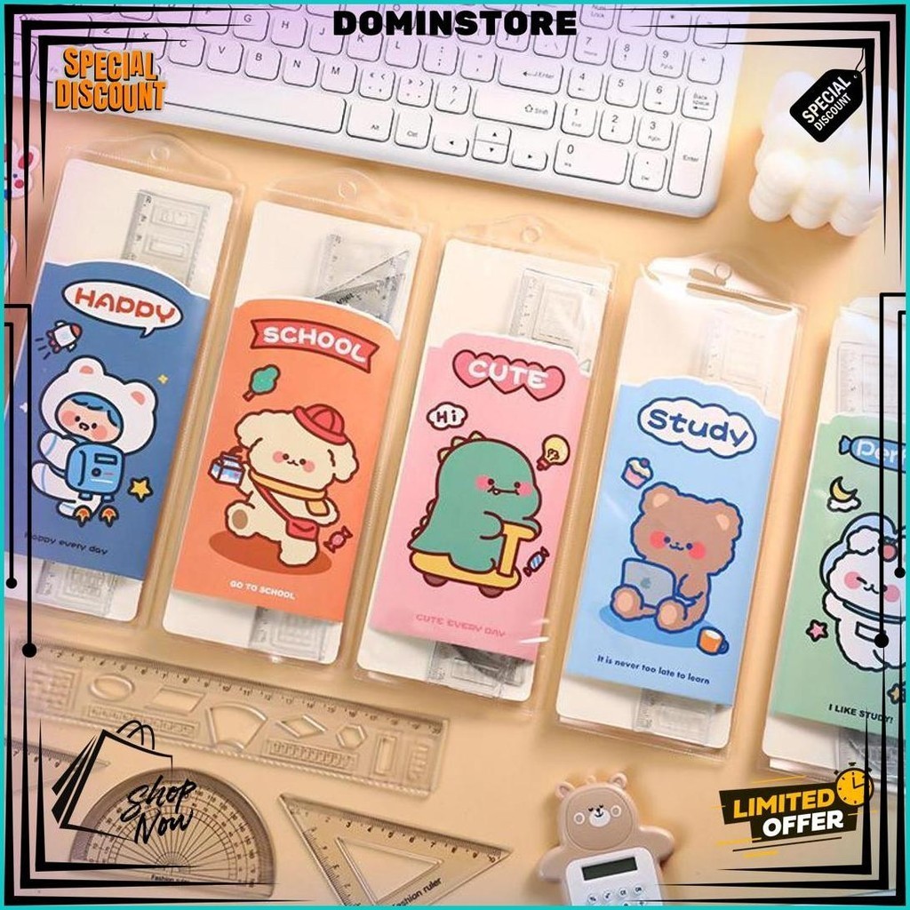 

Kikidoo Penggaris Plastik 1 Set 4In1 Ruler Set Stationery Rt62 Best Seller