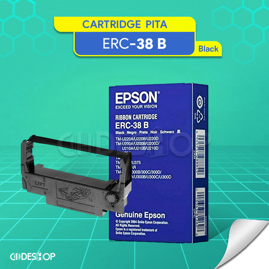 Cartridge Printer Dot Matrix Epson ERC-38 Hitam Print Kertas NCR