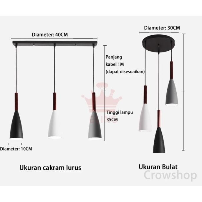 Lampu Gantung Minimalis 3 In 1 Lampu Gantung Dapur Lampu Mini Bar ,