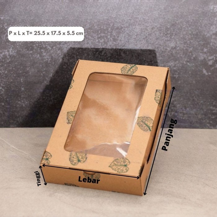 

Kardus Die Cut Kotak Hadiah Box Coklat Daun size 25.5 x 18 x 5.5 cm harga per 10pcs kotak dus unggul box packaging