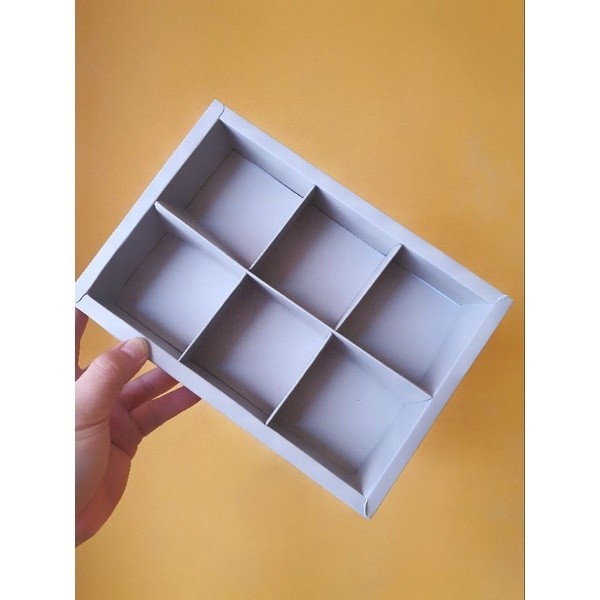 

5 pcs dus box cupcake brownies mika abu polos sekat 6 uk 7.3 cm cake box kotak hampers packaging