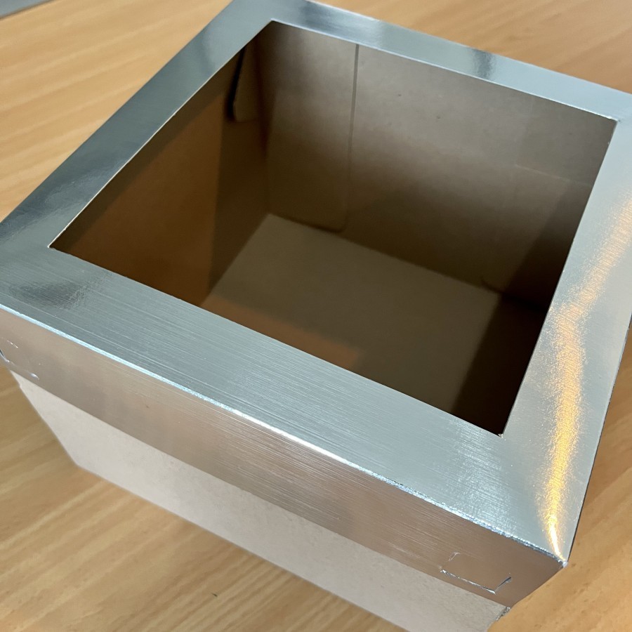 

5 pcs dus box tutup mika silver polos alas polos uk 25 x 25 x 18 cm box kotak hampers packaging kardus kemasan kue hantaran bolu chiffon
