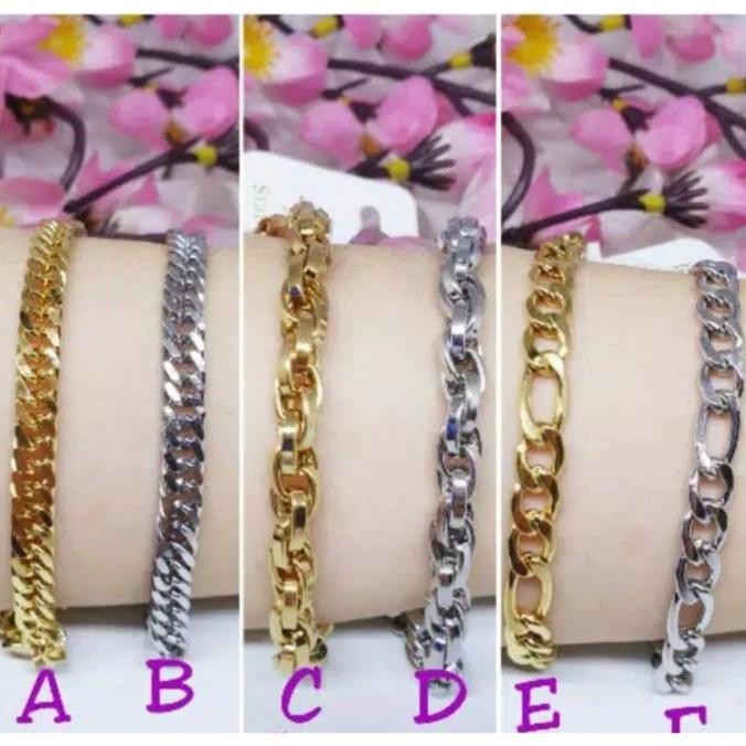 Gelang Rantai Asli Titanium Anti Karat