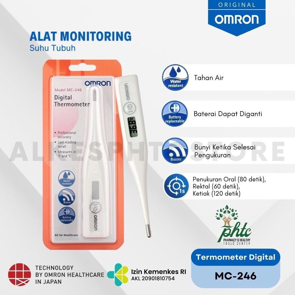 Thermogun Kesehatan // OMRON MC 246 Termometer Digital Omron MC-246 l Alat Ukur Suhu Tubuh Omron