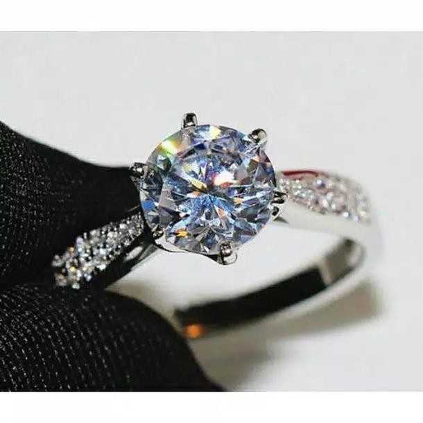 S925 Ring Perhiasan Wanita Cincin Replika Berlian
