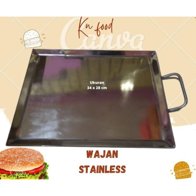 [Ready] Wajan Burger - Wajan Kebab - Persegi Panjang - Stainless