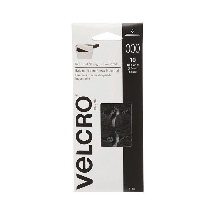 

Velcro Industrial Strength Low Profile 1" X 3/4" Spots 10 Sets Black