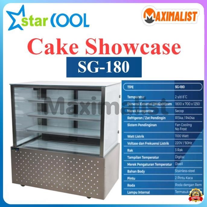 [Promo] Starcool Sg-180Fa Rectangular Cake Showcase/Showcase Pendingin Kue 180