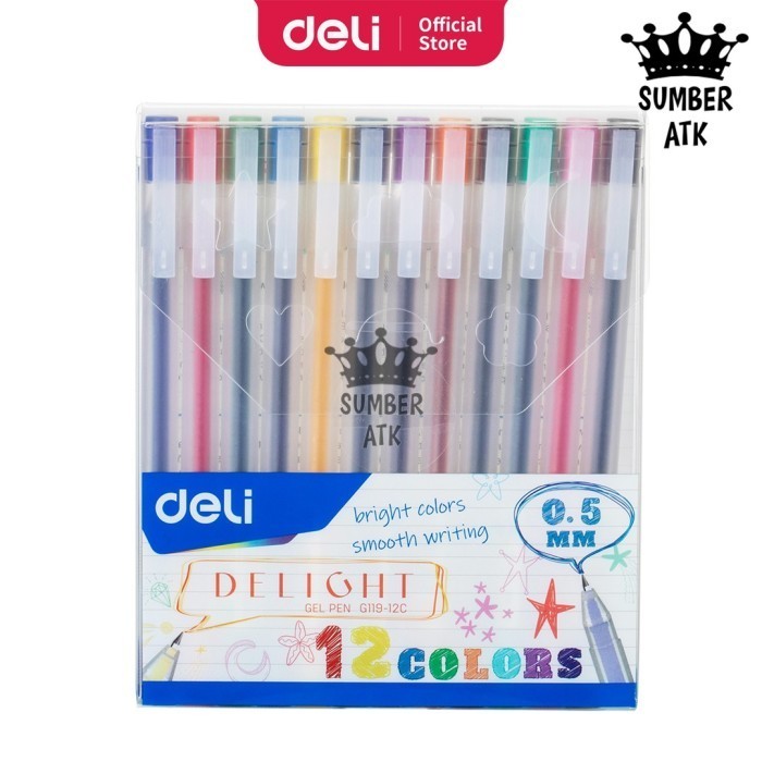 

Ready Deli Gel Pen / Pulpen Gel 0.5 mm 12 Warna Penulisan Halus EG119-12C