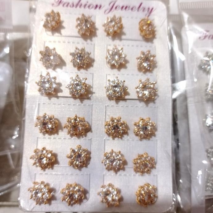 PU2880 PAKET USAHA GROSIR MURAH 1 LUSIN ANTING PREMIUM REPLIKA BERLIAN