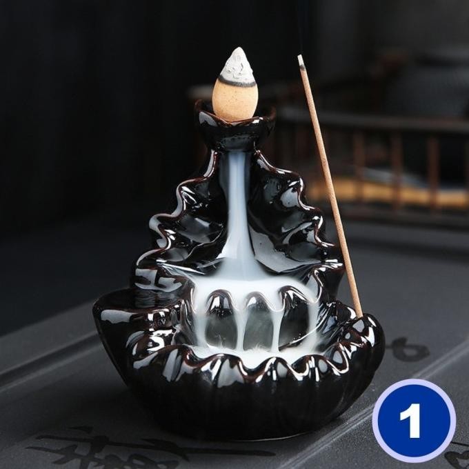 Tempat Dupa Kerucut Asap Bawah Tempat Pembakaran Dupa Model Air Terjun