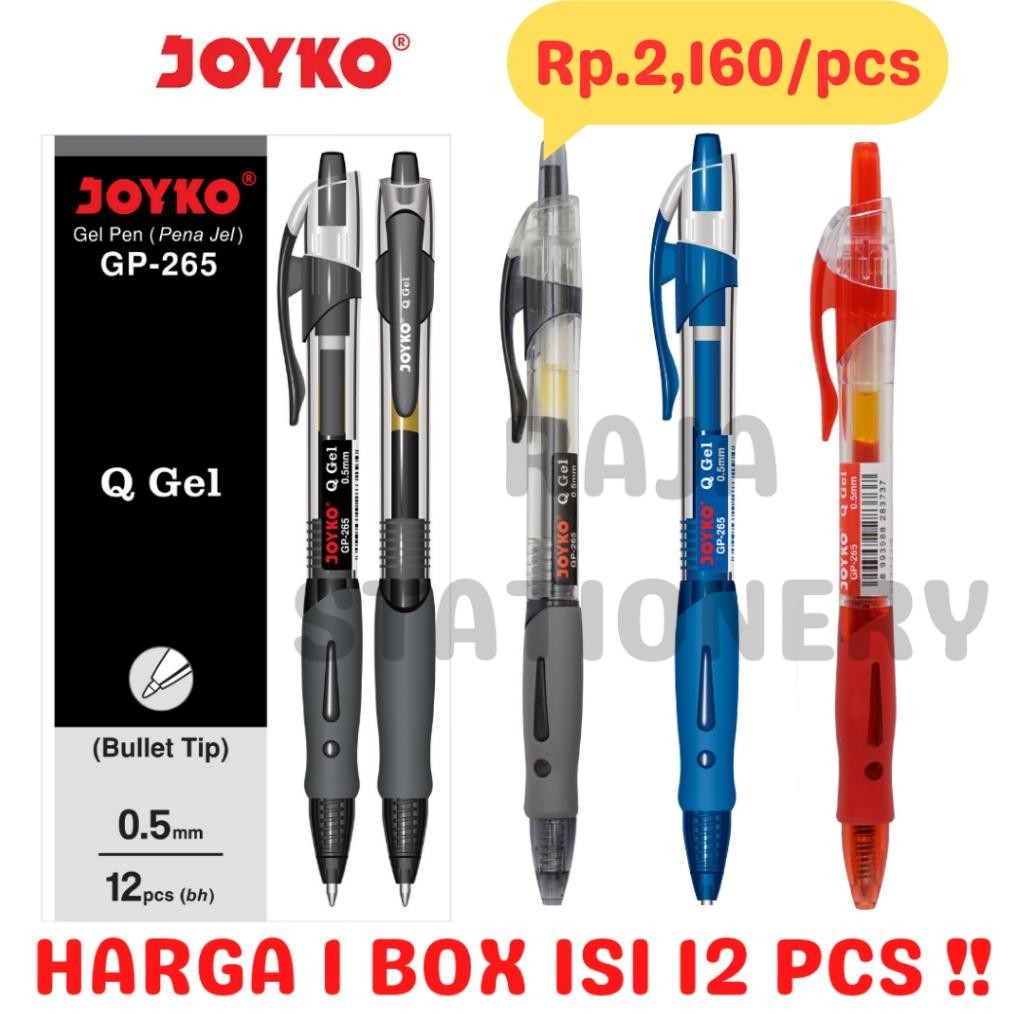 

sd-5 JOYKO GEL PEN QGEL GP-265 PENA PULPEN JOYKO CETEK HITAM BIRU MERAH GP265 REFILL PEN Q-GEL GP-265 [BOX] Premium