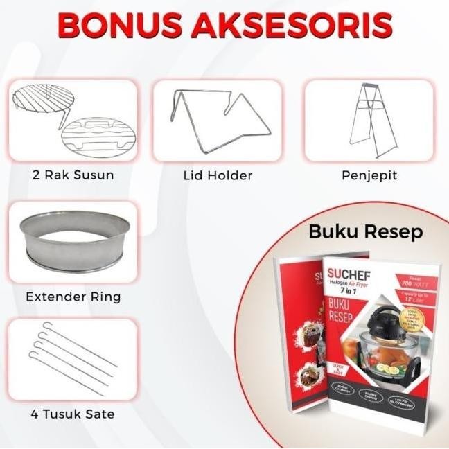 [New] Promo Suchef Halogen Air Fryer Oven 7 In 1 Multifungsi Good Produk