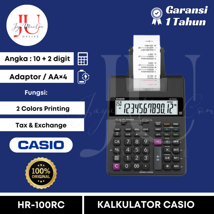 

Ready Kalkulator Print Casio HR 100 RC