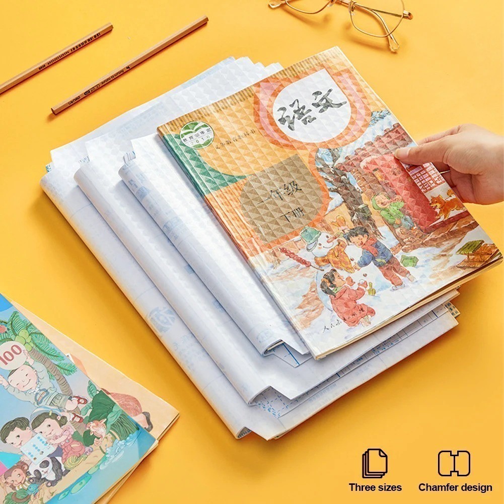 

OST Stiker Sampul Buku Bening Isi 10 Lembar Self-Adhesive Book Cover Waterproof Sticker Sampul Buku Tulis Sekolah Diamond Transparant Polos Pelindung Cover Buku Paket Cetak LKS Dengan Perekat Model Buram Tahan Air 10Pcs