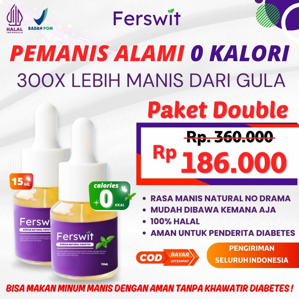 

Ferswit Stevia Alami Paket 2 Botol Premium