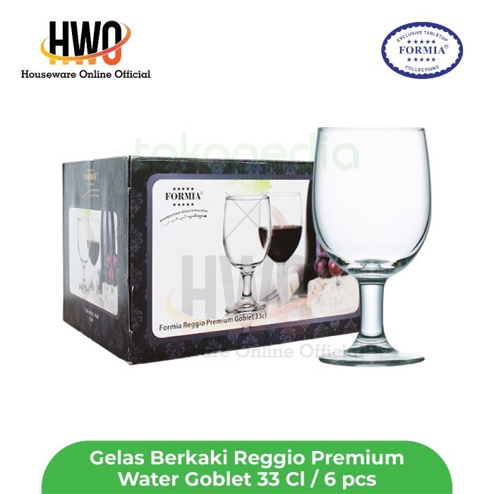 FORMIA GELAS MINUM BERKAKI REGGIO PREMIUM WATER GOBLET 33CL / 6 PCS
