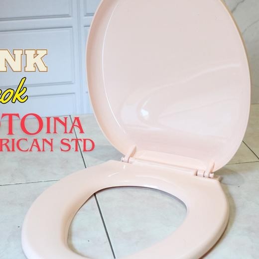 Tutup Closet Duduk Toilet Cover+Dudukan Karet El Toto-Amstad Pink