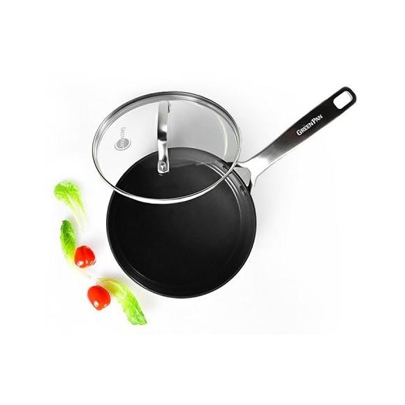 [Ready] Greenpan Copenhagen Black Covered Saucepan 18 Cm