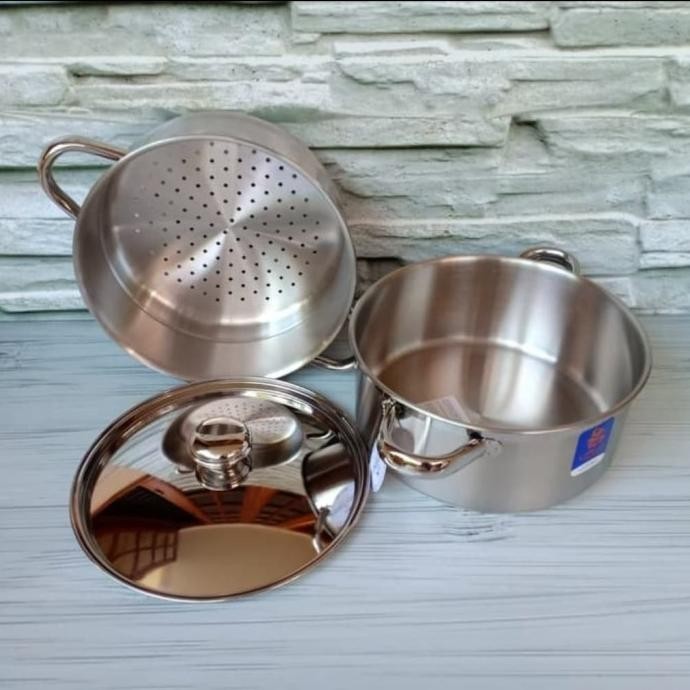 [Baru] Bima Heritance Pot Steamer 28Cm Panci Tim Kukus Steam Tingkat Bp121528