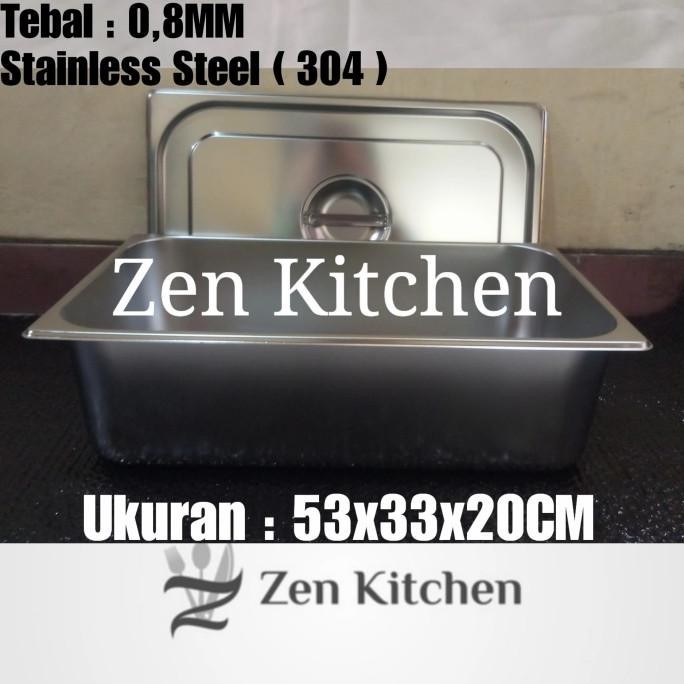 [Ready Stock] Wajan Penggorengan Kotak Dan Tutup Stainless Steel 53X33X20Cm